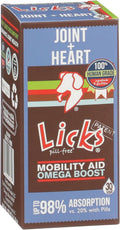 Licks Apoyo Articular y Cardíaco para Perros - MSM, Omega-3 y Vitamina E - Sobres de Gel sin Pastillas - Sabor Pollo - 30 Sobres