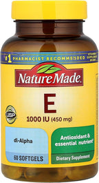 Vitamina E 1000 UI, 60 Cápsulas - Nature Made
