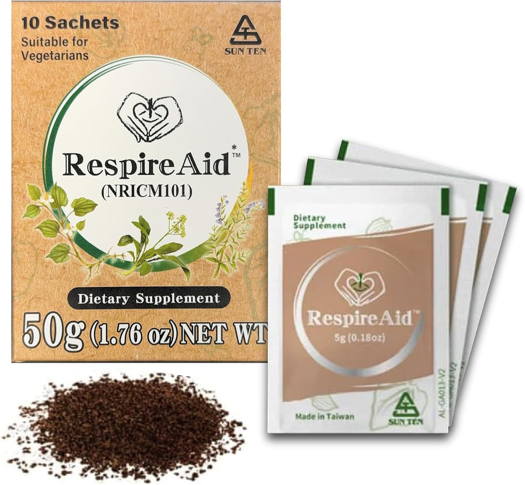 Sun Ten RespireAid – Infusión Herbal Natural para el Apoyo Respiratorio – 20 Sobres (100g)