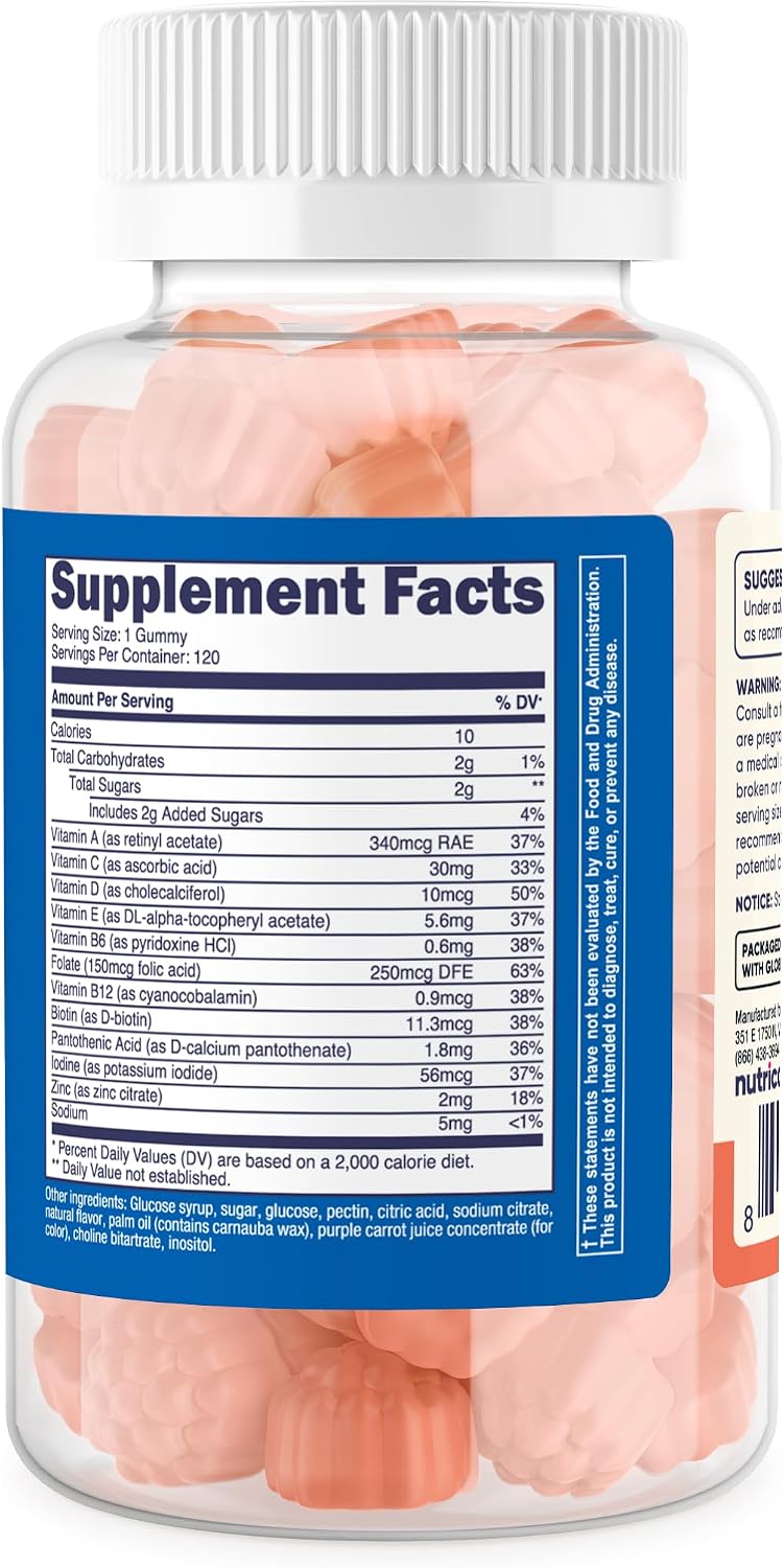 Nutricost Gomitas Multivitamínicas para Niños - 120 Gomitas Sabor Frutos Rojos - Sin Gluten, No-GMO, Vegetariano