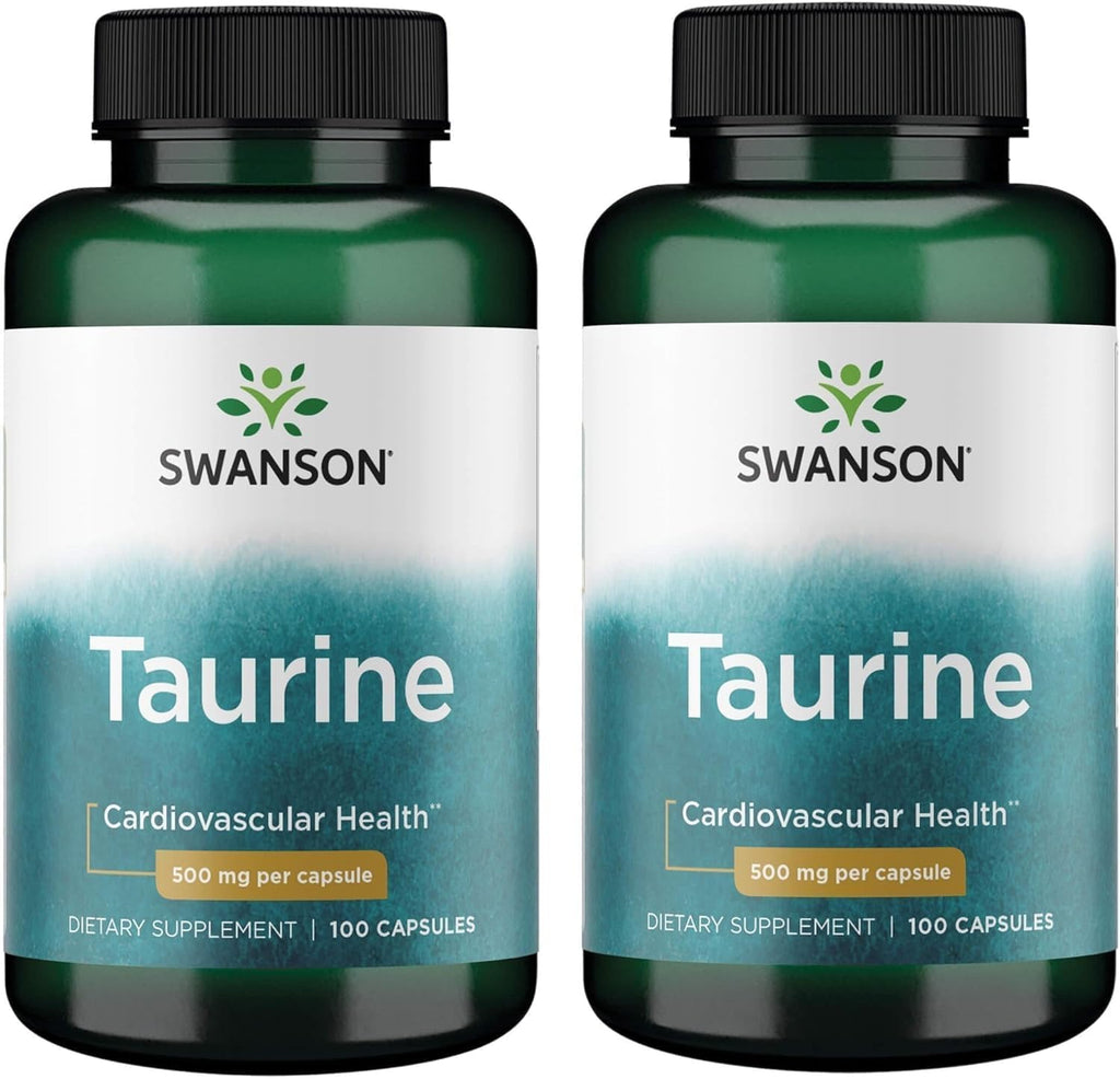 Swanson Taurina 500 mg - 100 Cápsulas - Suplemento Alimenticio de Aminoácido