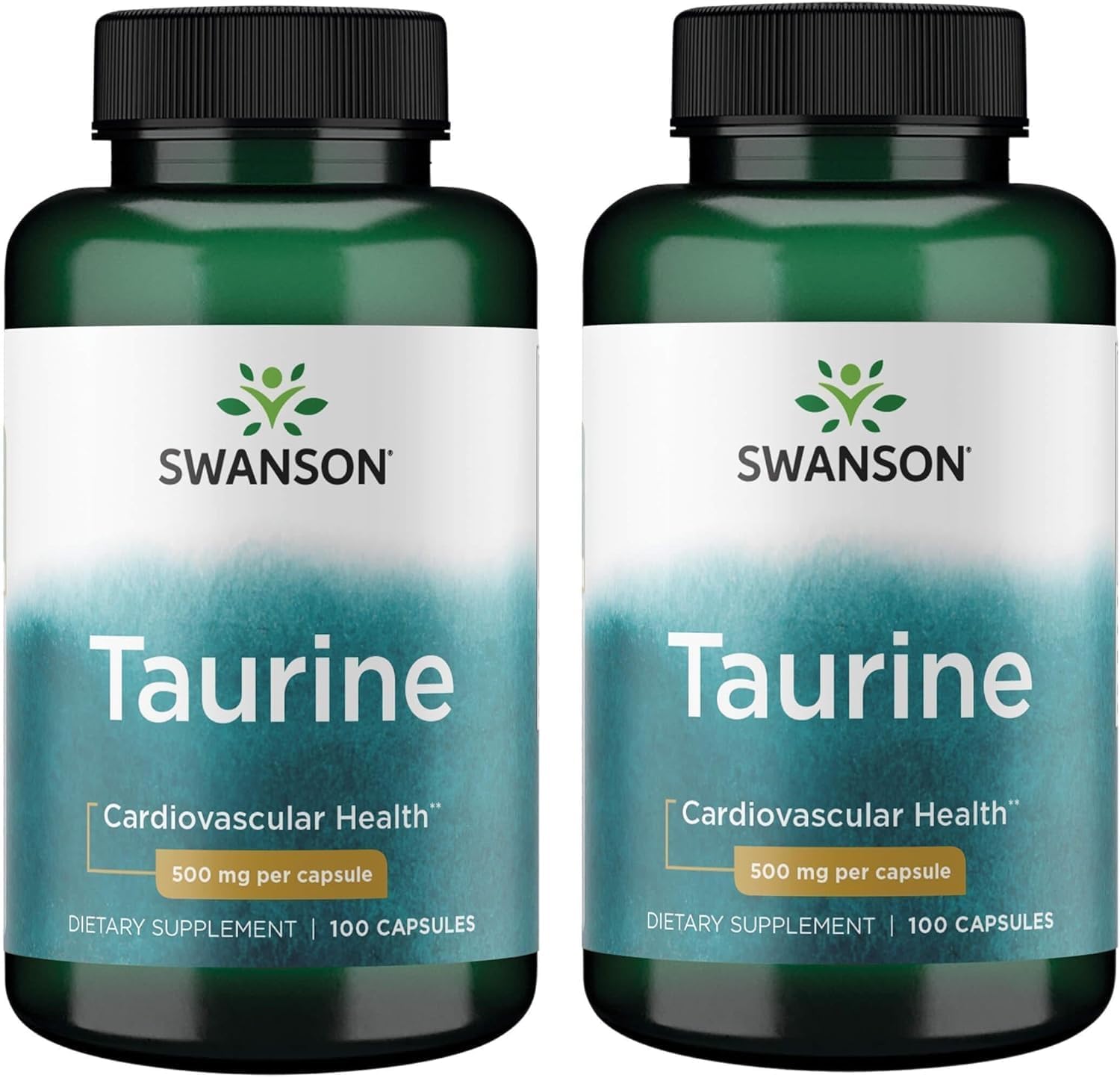 Swanson Taurina 500 mg – 100 Cápsulas por Envase (2 Envases)