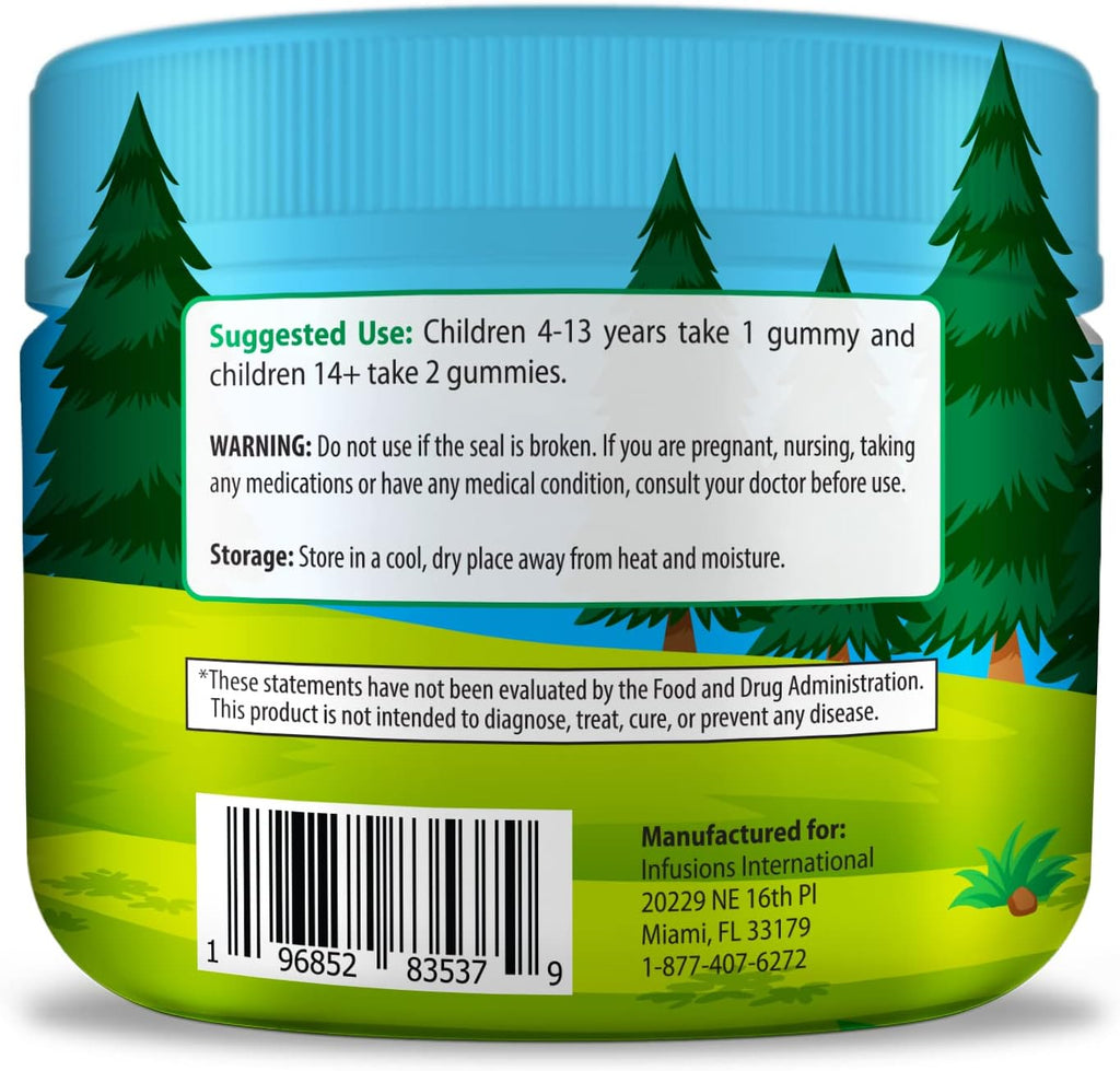 Infusions Super Green Gummies para Niños - 90 Gominolas de Superalimentos Verdes