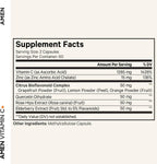 Amen Vitamina C+ con Zinc, Bioflavonoides, Quercetina, Escaramujo, Saúco – Vegano, No Transgénico – 2 Meses de Suministro - 120 Cápsulas