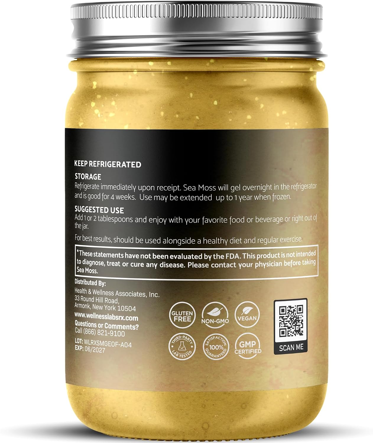WELLNESS LABSRX Gel de Musgo Marino Irlandés - Sabor Original - 10 oz (283 g)