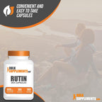 BulkSupplements.com Rutina 500mg Cápsulas - de Saphora Japonica, Complemento de Rutina, Antioxidante - Vegano y Sin Gluten, 1 Cápsula por Ración, 180 Cápsulas Vegetales