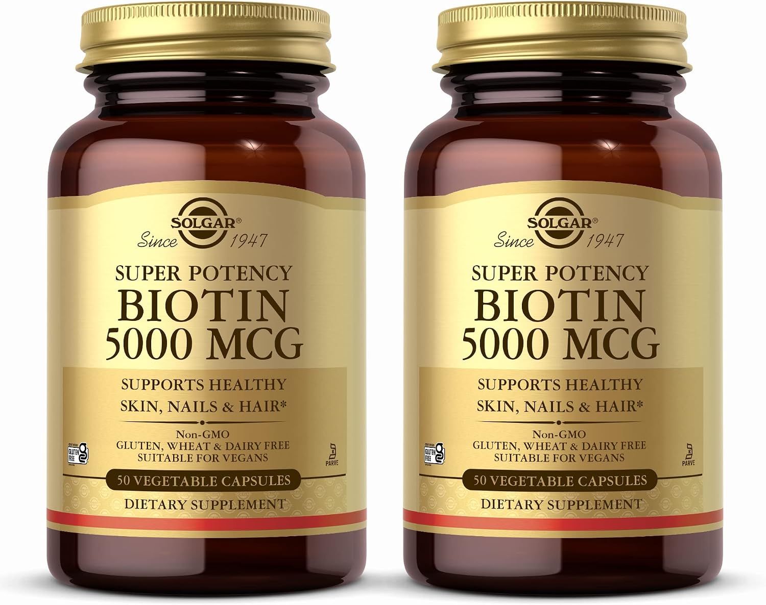 Solgar Biotina 5000 mcg - 100 Cápsulas Vegetales - Vegano, Sin Gluten