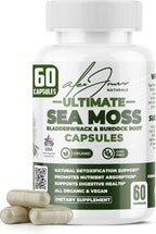 Alex Jones Ultimate Seamoss Capsules – Suplemento Vegano de Algas Marinas con Bladderwrack y Raíz de Bardana – Apoyo Inmunológico, Energía – 60 Cápsulas