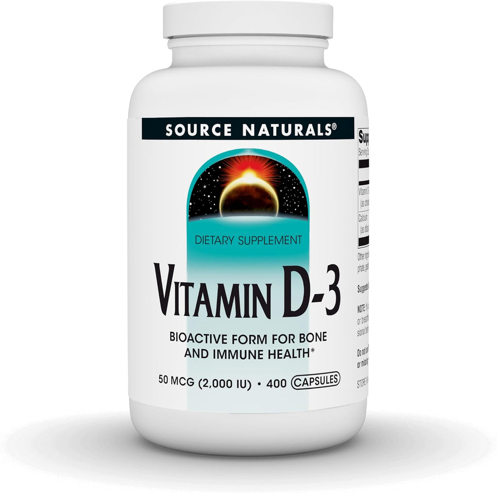 Source Naturals Vitamina D-3 2000 UI (50 mcg) - 100 Cápsulas