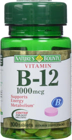 Nature's Bounty Vitamina B12 1000 mcg, 100 Comprimidos (Pack de 2)