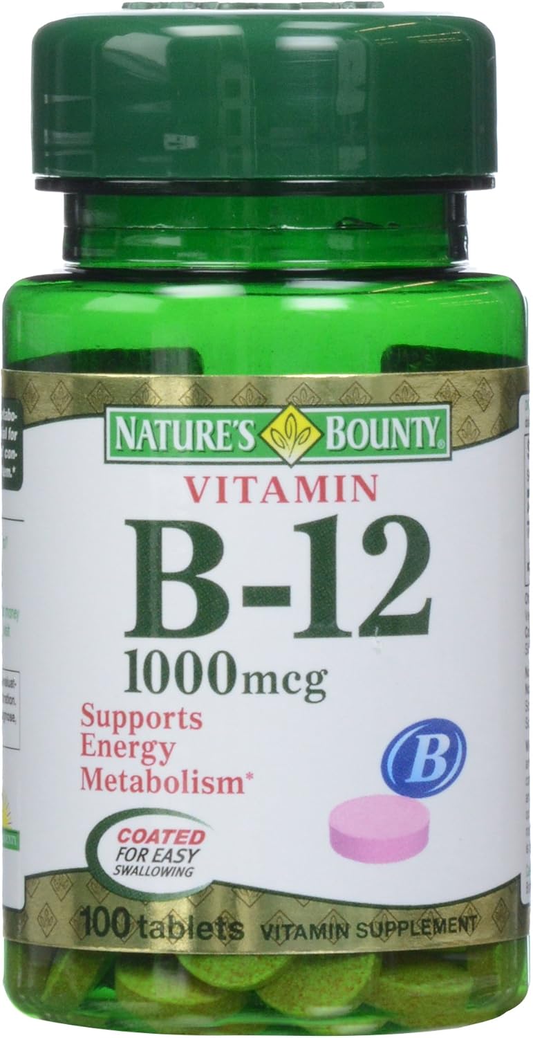 Nature's Bounty Vitamina B12 1000 mcg, 100 Comprimidos (Pack de 2)