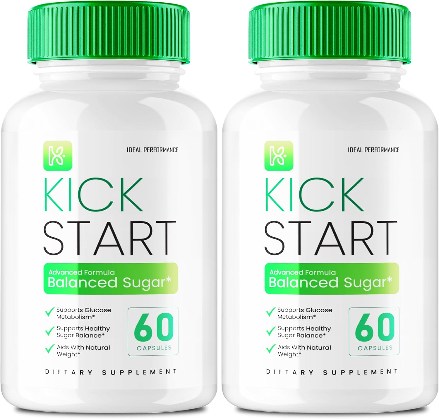 Kick Start Cápsulas - Suplemento para el Equilibrio del Azúcar y la Circulación (2 Pack)