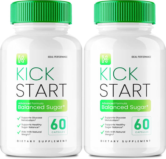 Kick Start Cápsulas - Suplemento para el Equilibrio del Azúcar y la Circulación (2 Pack)