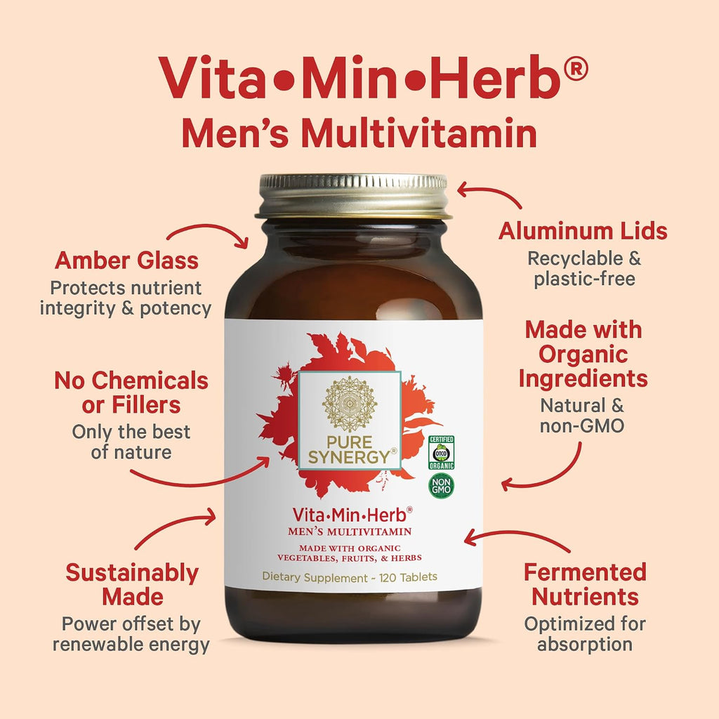 PURE SYNERGY Vita·Min·Herb for Men - Multivitamínico Completo para Hombres (120 Comprimidos)