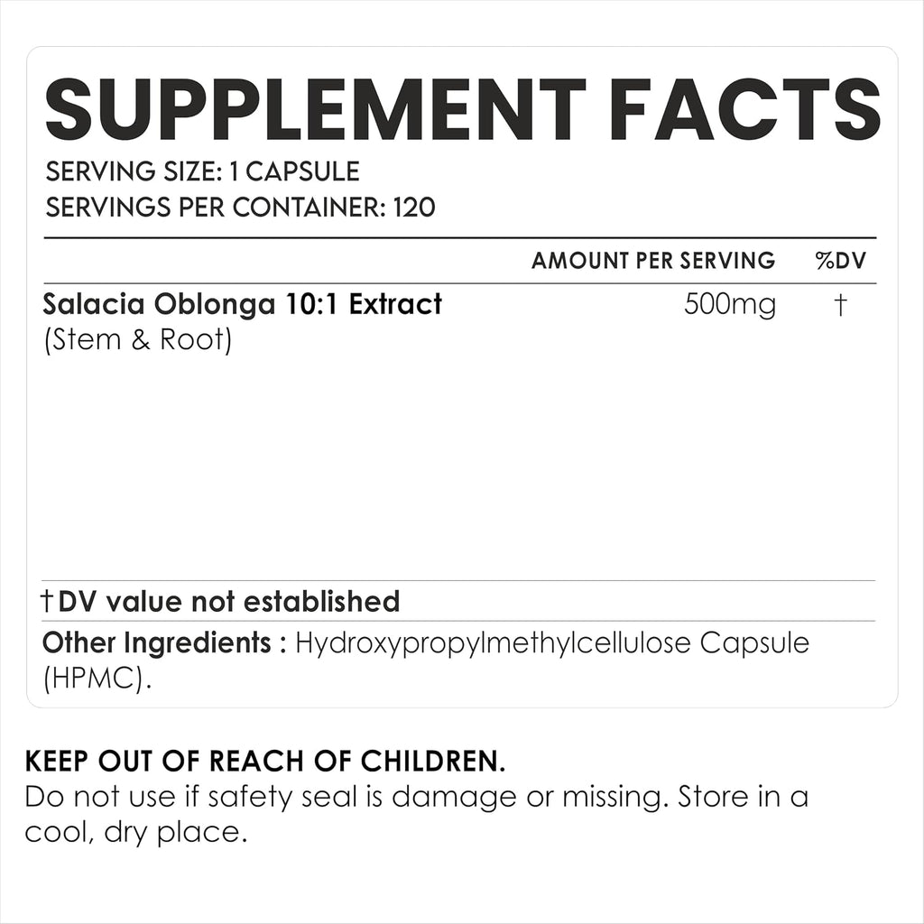 AMALTH Salacia Oblonga 500 mg - 120 Cápsulas Vegetales