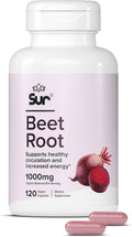 Sur Organic Beet Root Capsules 1000mg - Suplemento de remolacha ecológica (120 cápsulas)