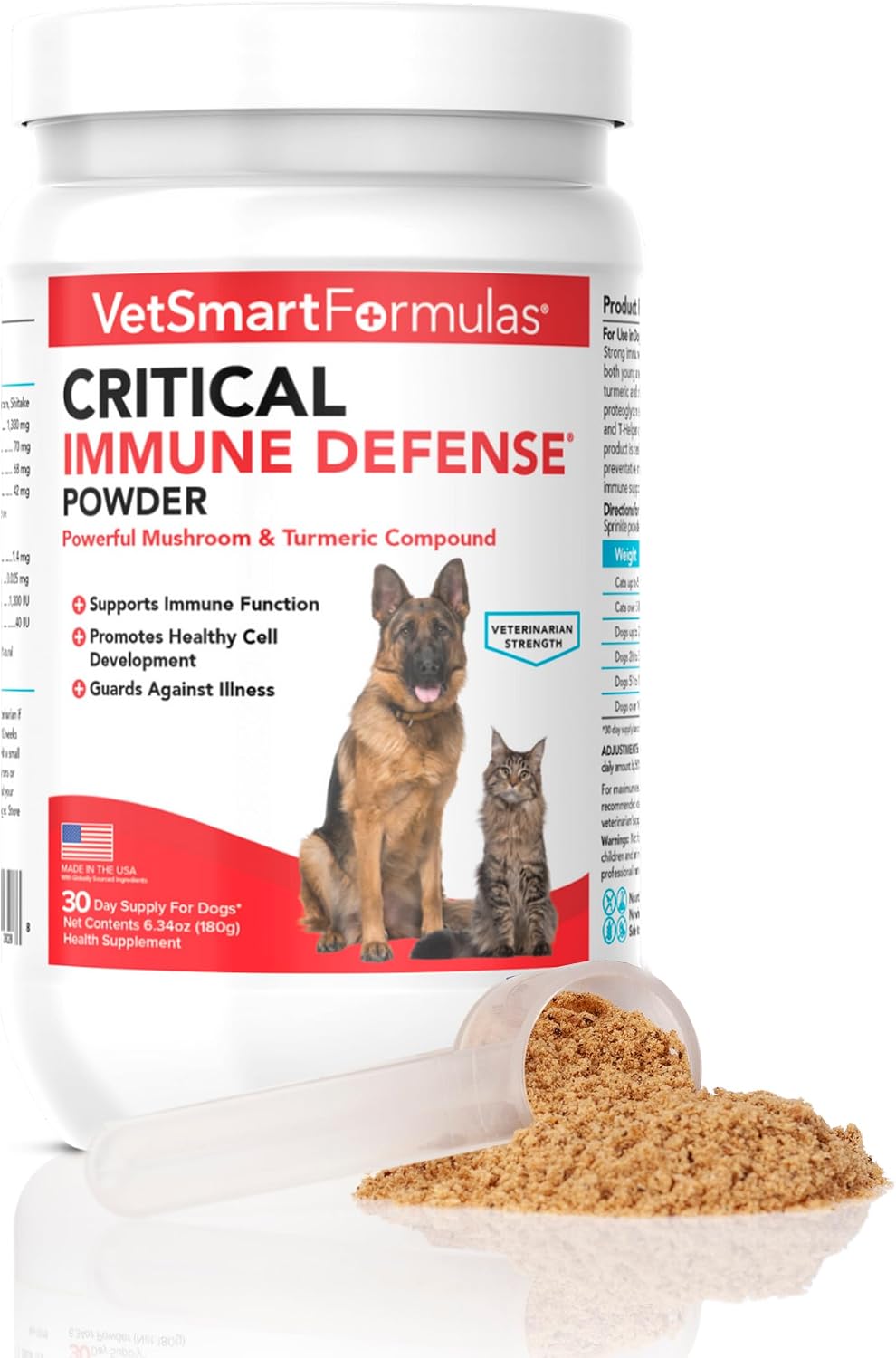 Critical Immune Defense para Perros y Gatos – Fórmula de Hongos y Cúrcuma Blanca – 30 Días