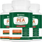 NICMIN Palmitoylethanolamide 1600mg con Luteolina, Quercetina, Cúrcuma y Resveratrol - 180 Cápsulas