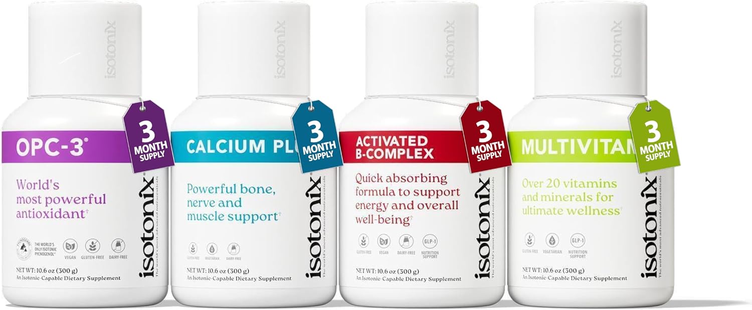 Isotonix Daily Essentials Kit con Hierro - Juego de 4 Suplementos Isotónicos (90 porciones)