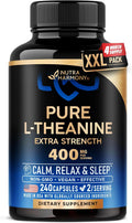 L-Teanina 400 mg | Suplemento de Relajación y Sueño | 240 Cápsulas Veganas