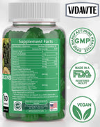 VIDAVITE Gominolas de Superalimentos sin Azúcar - 35+ Frutas y Verduras para Adultos y Adolescentes