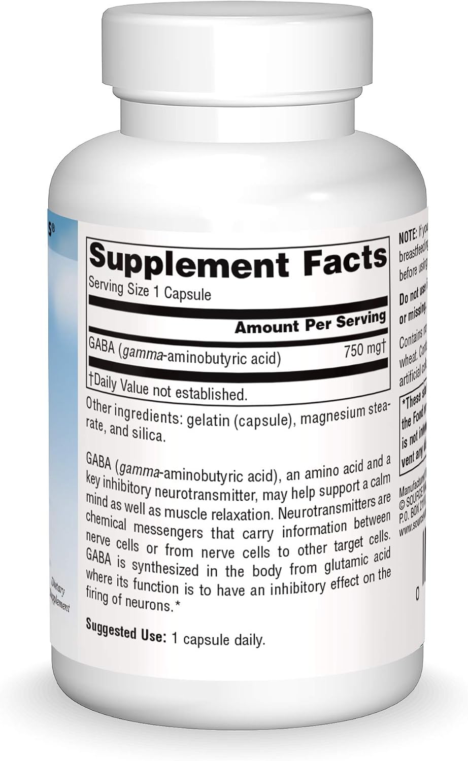 Source Naturals Serene Science GABA 750mg - 45 Cápsulas