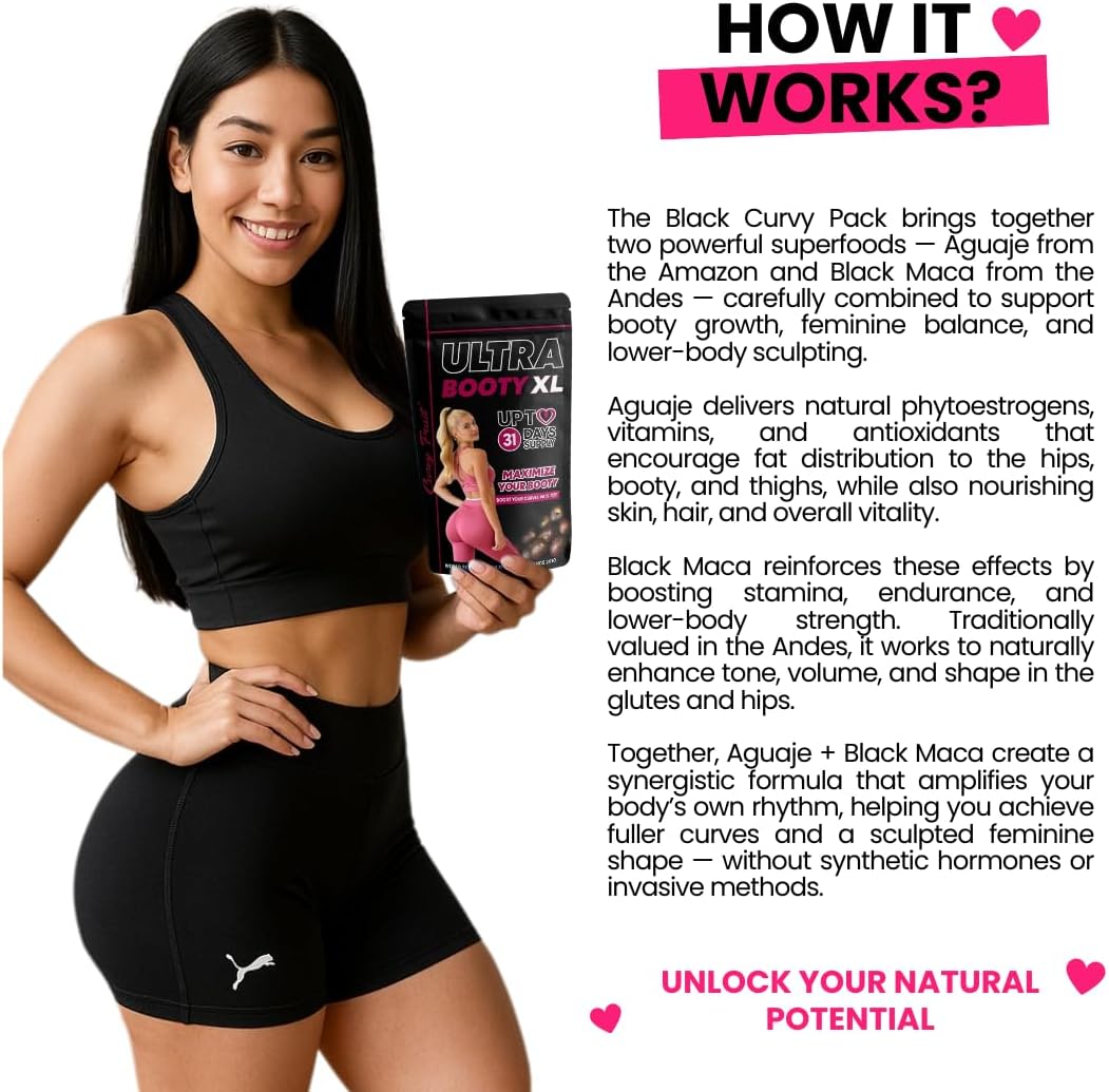 Curvy Fruit Ultra Booty Powder – Aguaje y Maca Negra para Volumen de Glúteos