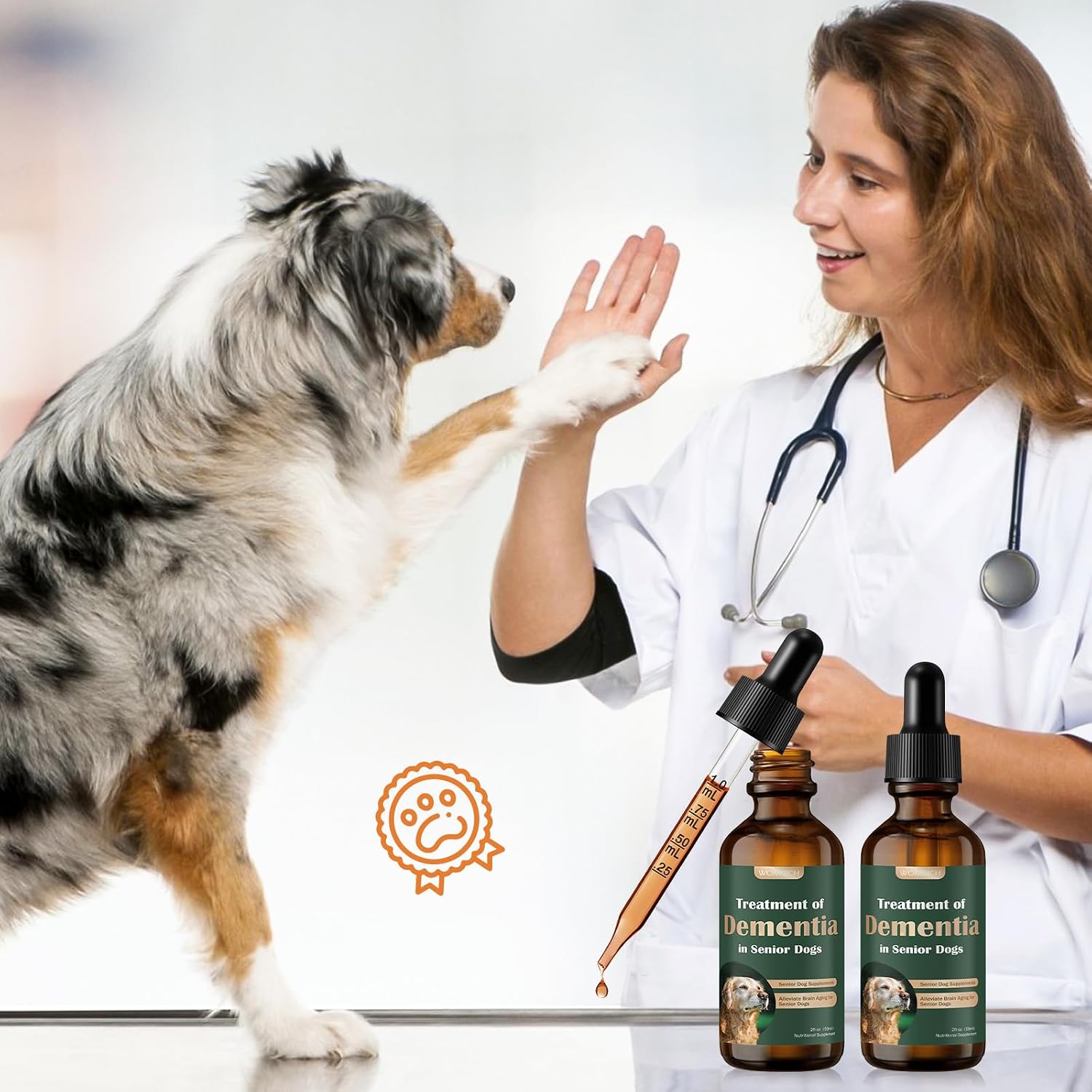 Suplemento para perros mayores: salud cerebral y apoyo nervioso con setas medicinales