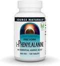 Source Naturals L-Fenilalanina, Aminoácido Esencial en Forma Libre - 500mg - 100 Comprimidos Veganos