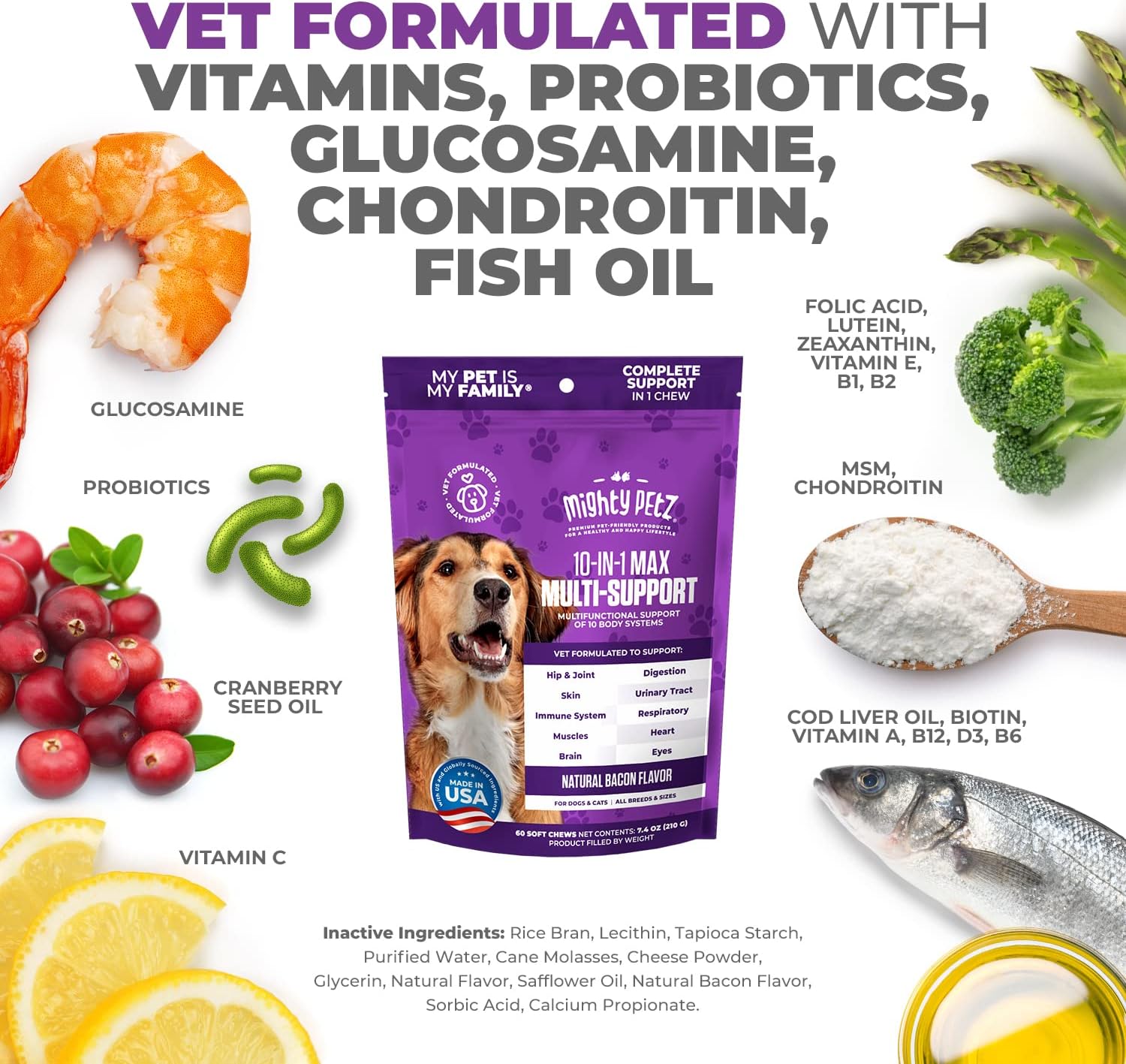 MAX Dog Multivitamin - Multivitamínico para Perros Senior y Adultos 10 en 1