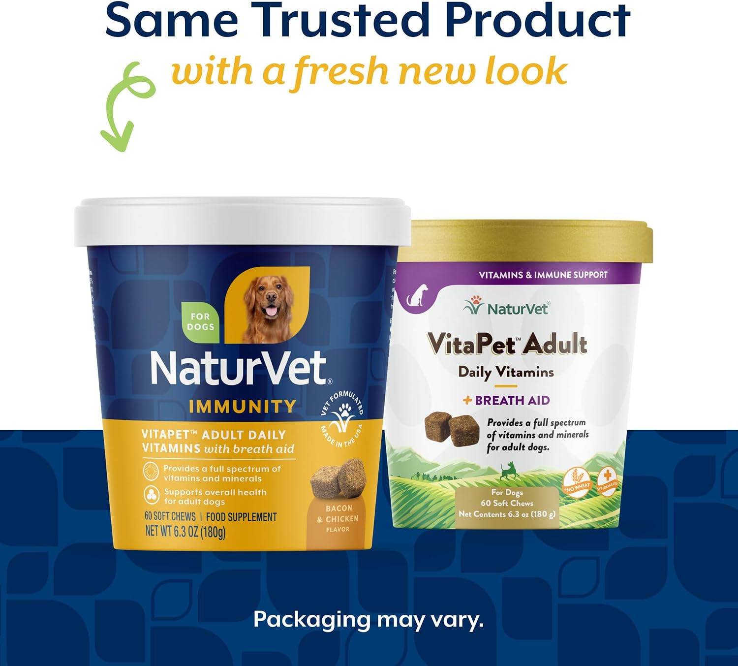 NaturVet VitaPet Vitaminas Diarias para Perros Adultos con Ayuda para el Aliento, 60 Comprimidos Blandos