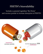 Rejuvecore Fisetin 100mg con Bioperine y Vitamina C - 60 Cápsulas