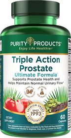 Triple Action Prostate Ultimate Formula – Prostate Supplement with Zinc, Saw Palmetto, Pygeum, Pumpkin, and Phytosterols – 60 Capsules