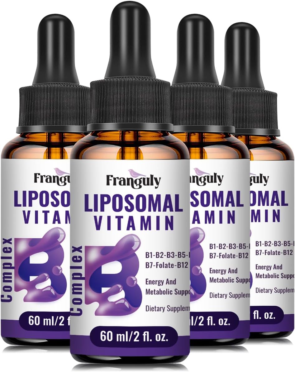 Complejo B Liposomal Líquido con B12 Metilada, B1, B2, B3, B5, B6, Folato, Biotina para Energía y Apoyo Inmunológico