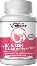 Healthy Hair Skin and Nails - Vitaminas para Cabello, Piel y Uñas con 7500 mcg de Biotina, Colágeno y Ácido Hialurónico - 60 Cápsulas