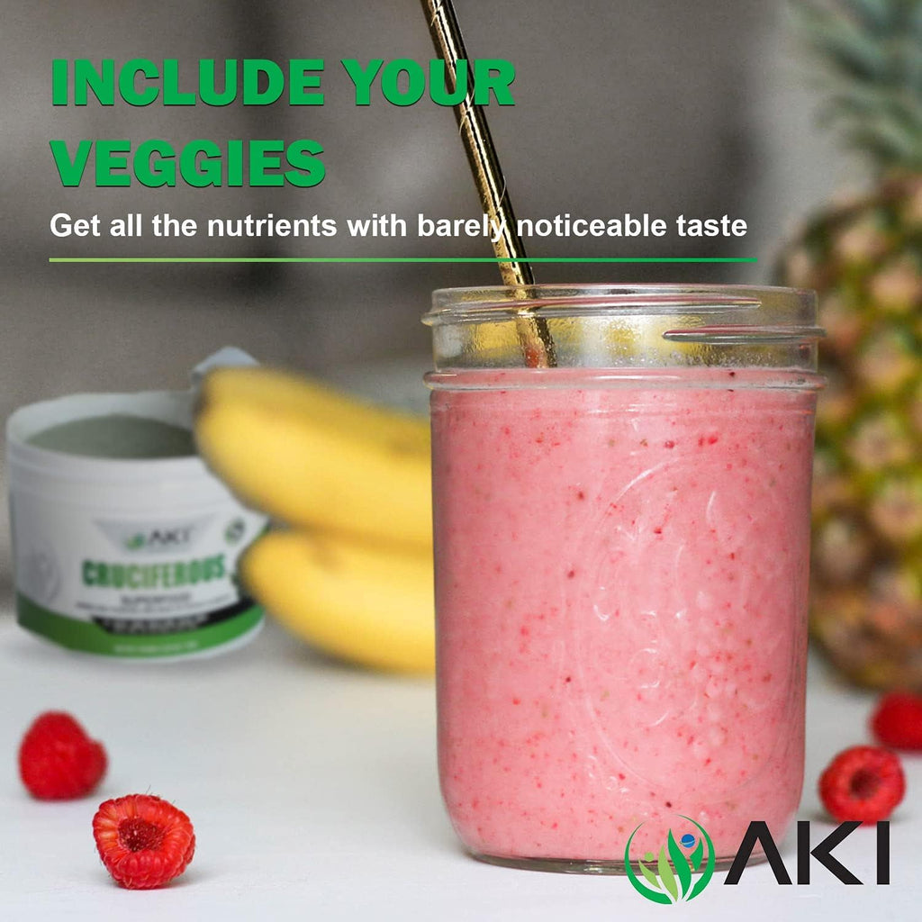 AKI Cruciferous Superfood Green Mix Powder - Mezcla de Verduras Crucíferas (150g)