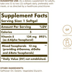 Solgar Vitamina E 200 UI - 100 Cápsulas Blandas - Natural - Sin Gluten