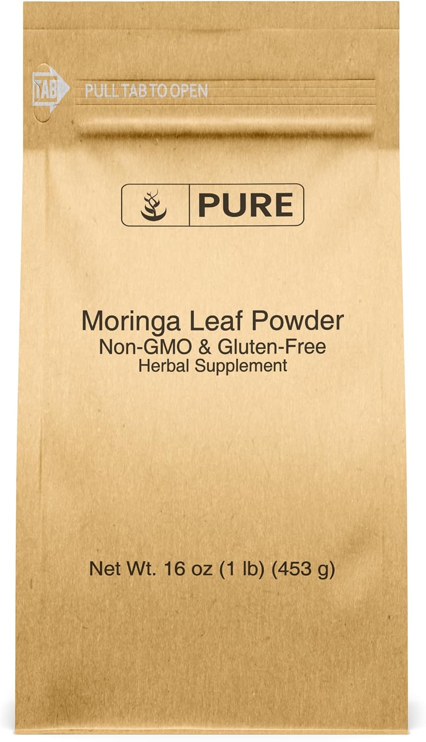 PURE ORIGINAL INGREDIENTS Moringa (227g) Extracto de Hoja de Moringa Oleifera, Suplemento Natural