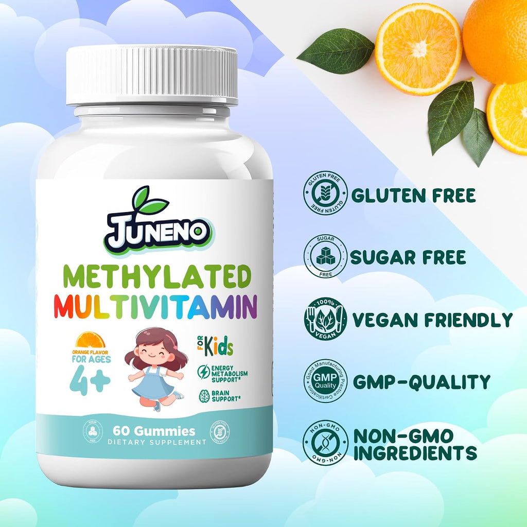 Gominolas Multivitamínicas Metiladas para Niños con Complejo B, 5-MTHF y Metilcobalamina - Sin Azúcar, Vegano