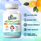 Gominolas Multivitamínicas Metiladas para Niños con Complejo B, 5-MTHF y Metilcobalamina - Sin Azúcar, Vegano