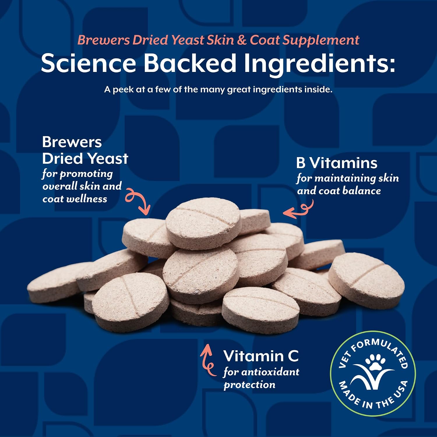 NaturVet Levadura de Cerveza con Vitaminas para Perros y Gatos - 1000 Comprimidos Masticables