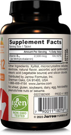 Jarrow Formulas Ultra Strength Methyl B-12 2500 mcg - 100 Comprimidos Masticables Sabor Tropical