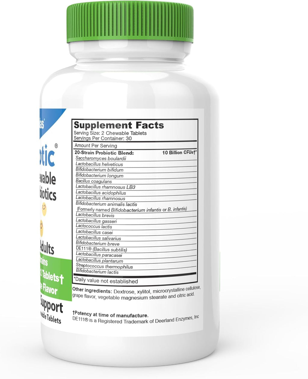 DrFormulas Probióticos Masticables para Niños y Adultos - 20 Cepas para Salud Oral y Digestión - 60 Comprimidos