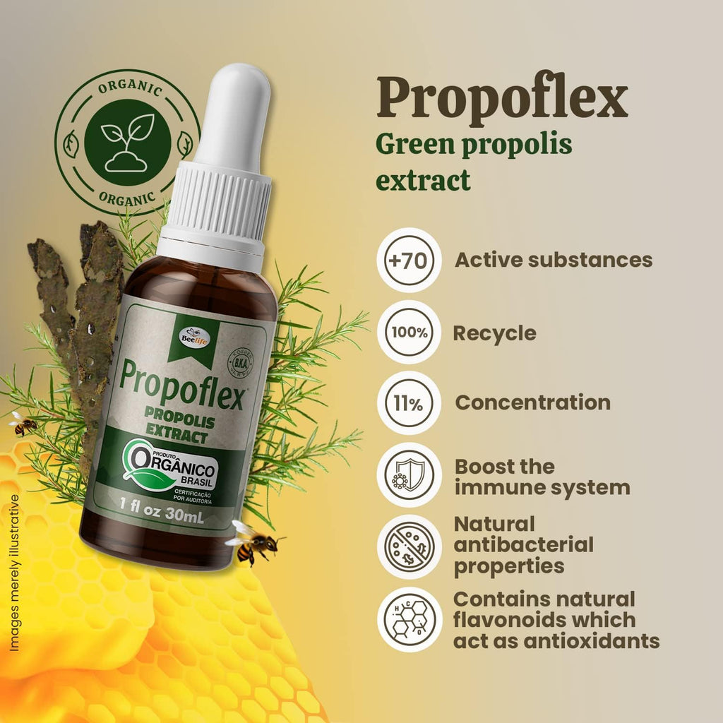 Extracto de Propóleo Verde Orgánico Beelife Propoflex - Rico en Artepillin-C - 30 ml