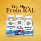 KAL Vitamina D3 K2 ActivMelt - Complemento con D3 y K2 MK-7, Comprimidos de disolución rápida, Sabor natural a frambuesa, 60 dosis