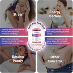 NATISLAND Cortisol Gummies 12-en-1 – Reduce Cortisol con Magnesio, Ashwagandha, L-Teanina, Vitamina B6 y D3, Sin Azúcar, Vegano, 60 Gomitas