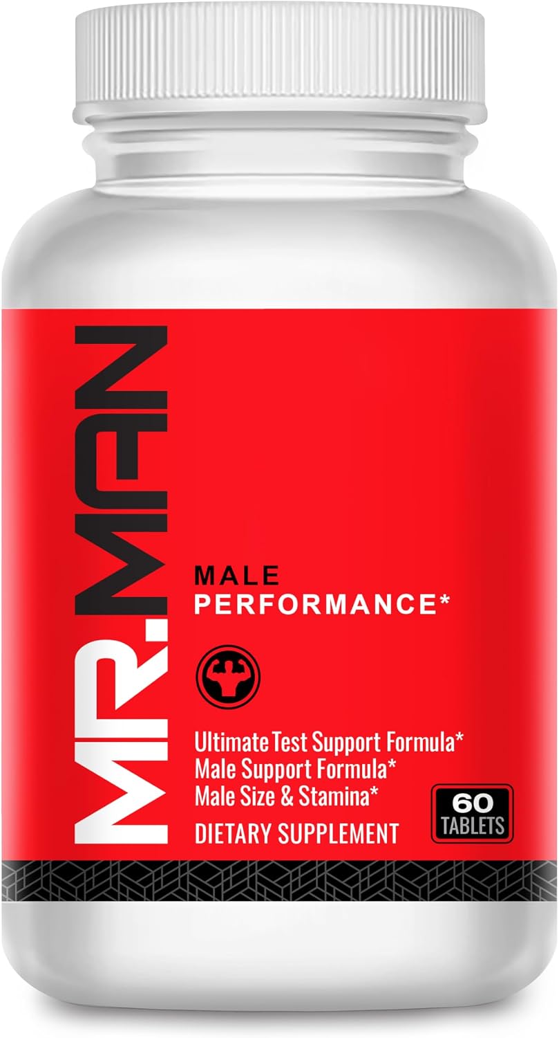Mr Man - Pastillas para el Aumento y Rendimiento Masculino - Aumenta el Tamaño, la Fuerza y la Resistencia - 60 Comprimidos
