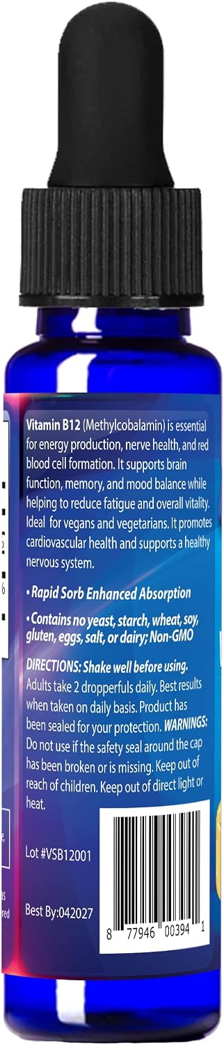 Dr's Advantage Vitamina B12 Líquida 3000 mcg – Metilcobalamina Sublingual 2 oz