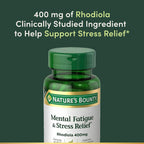 Nature's Bounty Rhodiola 400 mg Cápsulas para Estrés y Fatiga Mental (30 cápsulas)