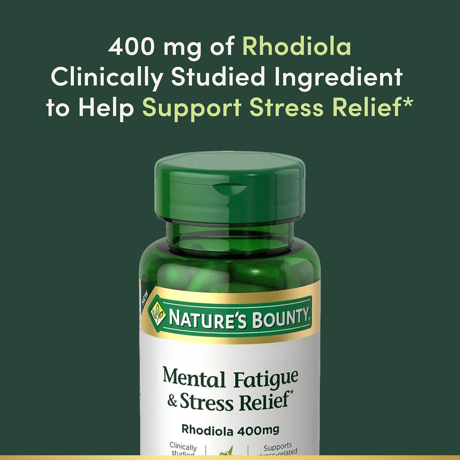 Nature's Bounty Rhodiola 400 mg Cápsulas para Estrés y Fatiga Mental (30 cápsulas)